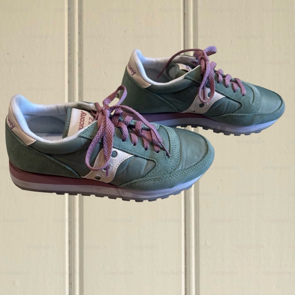 Saucony Jazz Original Sneakers Green & Pink Women's Size 8 - Picture 2 of 8